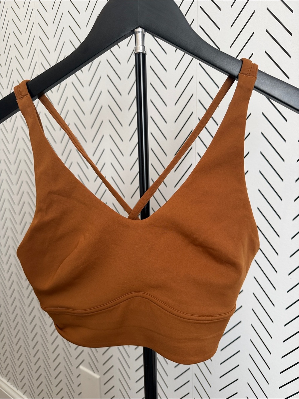 lululemon athletica Rust Brown Wireless V-Neck Bralette with Crossback Straps